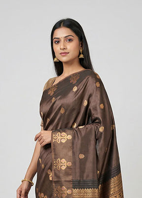 Cream Dupion Silk Saree With Blouse Piece