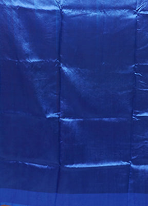 Blue Handloom Tussar Pure Silk Saree With Blouse Piece