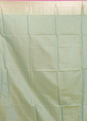 Green Cotton Saree With Blouse Piece