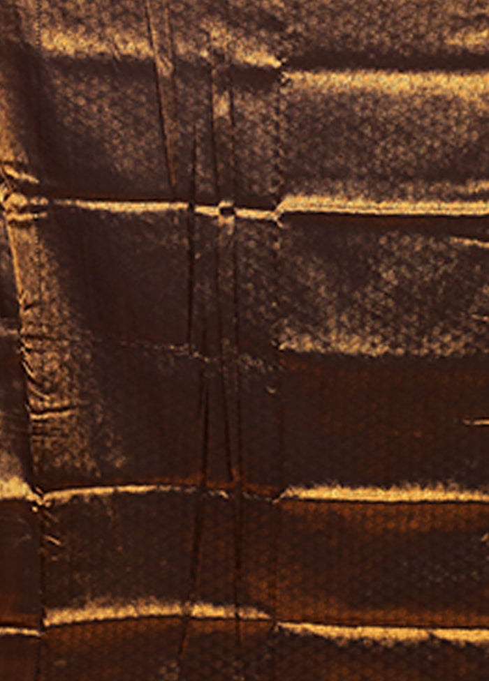 Golden Dupion Silk Saree With Blouse Piece