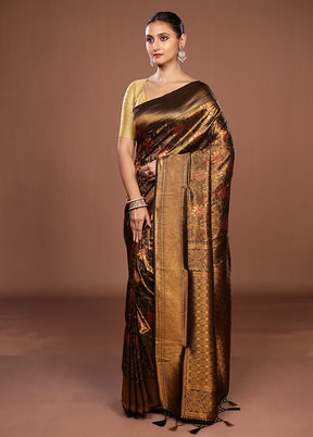 Black Dupion Silk Saree With Blouse Piece