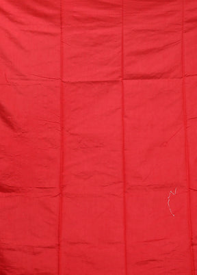 Red Dupion Silk Saree With Blouse Piece
