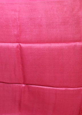 Multicolor Handloom Tussar Pure Silk Saree With Blouse Piece
