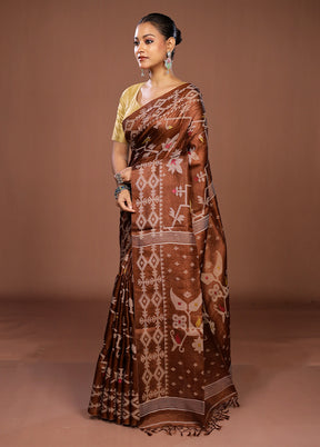 Multicolor Handloom Tussar Pure Silk Saree With Blouse Piece
