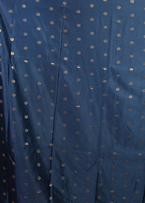 Blue Dupion Silk Saree With Blouse Piece
