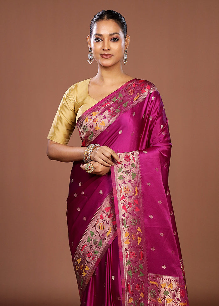 Pink Dupion Silk Saree With Blouse Piece