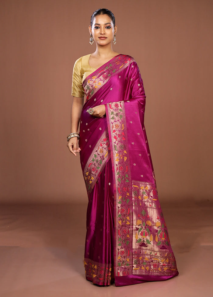 Pink Dupion Silk Saree With Blouse Piece