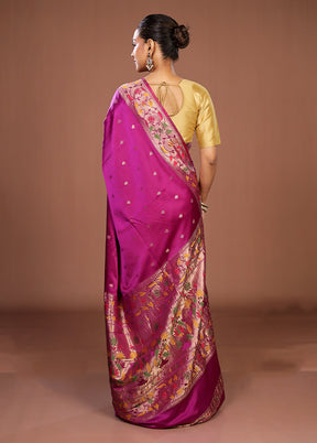 Pink Dupion Silk Saree With Blouse Piece