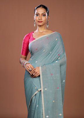 Green Matka Silk Saree With Blouse Piece