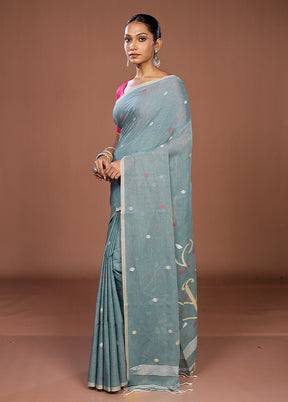 Green Matka Silk Saree With Blouse Piece