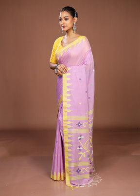 Purple Matka Silk Saree With Blouse Piece