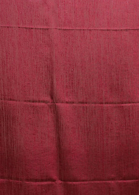 Maroon Handloom Matka Pure Silk Saree With Blouse Piece