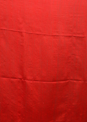 Red Handloom Matka Pure Silk Saree With Blouse Piece