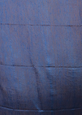Blue Handloom Matka Pure Silk Saree With Blouse Piece