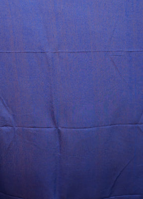 Blue Handloom Matka Pure Silk Saree With Blouse Piece