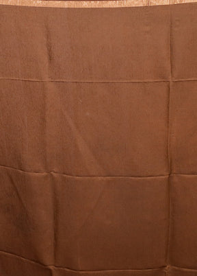 Brown Handloom Matka Pure Silk Saree With Blouse Piece