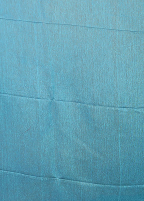 Blue Handloom Matka Pure Silk Saree With Blouse Piece