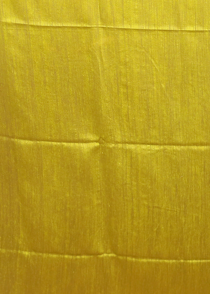 Green Handloom Matka Pure Silk Saree With Blouse Piece