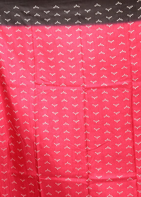 Pink Chanderi Cotton Saree With Blouse Piece