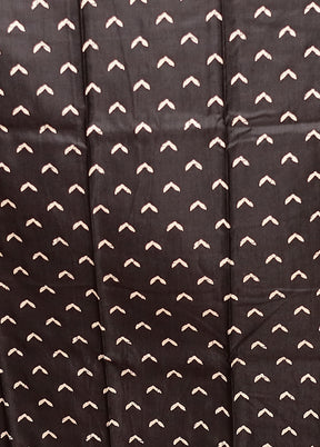 Black Chanderi Cotton Saree With Blouse Piece