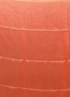 Pink Linen Silk Saree With Blouse Piece