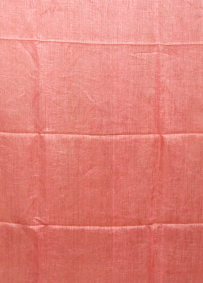 Pink Linen Silk Saree With Blouse Piece