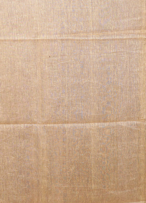 Cream Linen Silk Saree With Blouse Piece