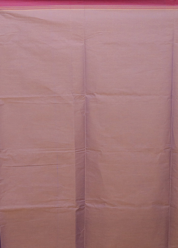 Purple Cotton Saree With Blouse Piece