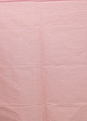 Pink Cotton Saree With Blouse Piece