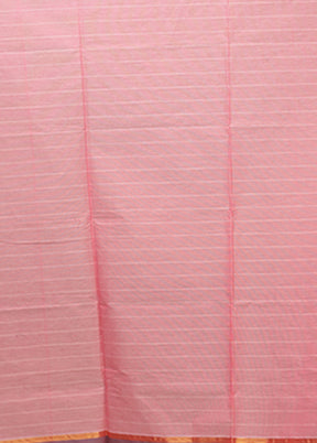 Pink Cotton Saree With Blouse Piece