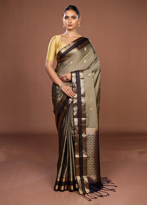 Green Kanjivaram Silk Saree With Blouse Piece