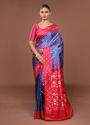 Blue Tanchoi Silk Saree With Blouse Piece