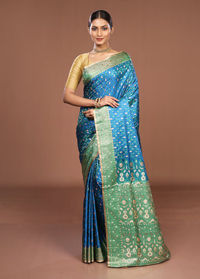 Green Tanchoi Silk Saree With Blouse Piece