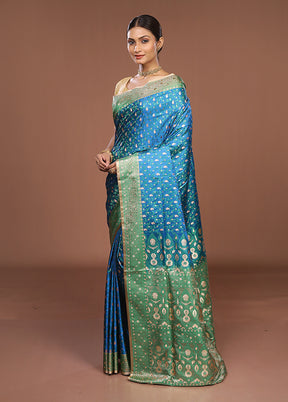Green Tanchoi Silk Saree With Blouse Piece