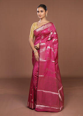 Pink Dupion Silk Saree With Blouse Piece