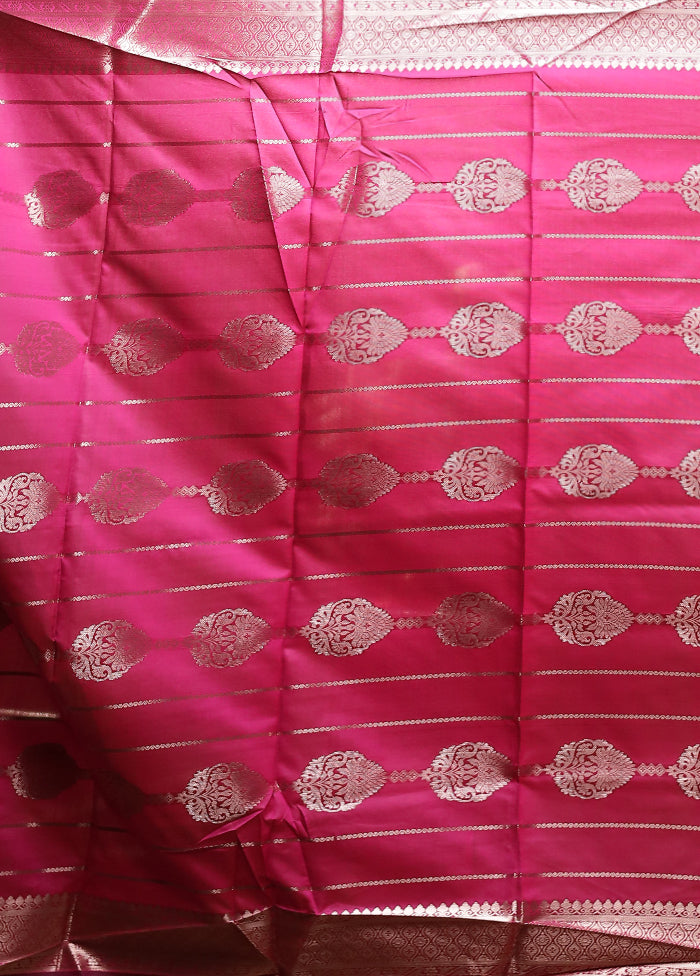 Purple Dupion Silk Saree With Blouse Piece