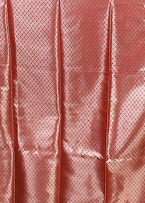 Red Dupion Silk Saree With Blouse Piece