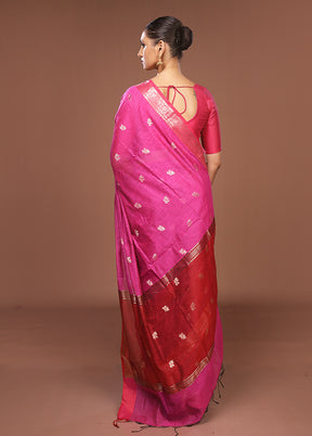 Purple Cotton Saree With Blouse Piece