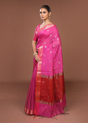 Purple Cotton Saree With Blouse Piece