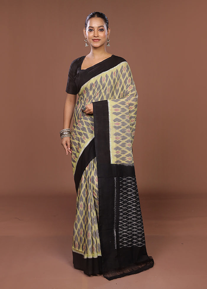 Grey Ikkat Silk Saree With Blouse Piece