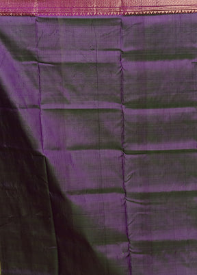 Green Handloom Kanjivaram Pure Silk Saree With Blouse Piece