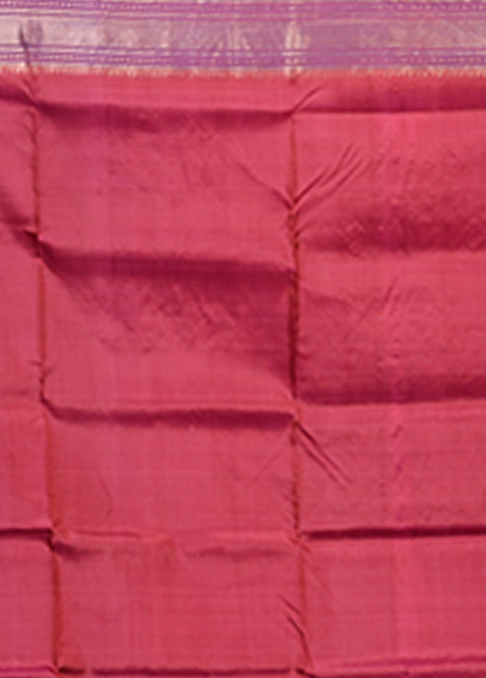 Blue Handloom Kanjivaram Pure Silk Saree With Blouse Piece