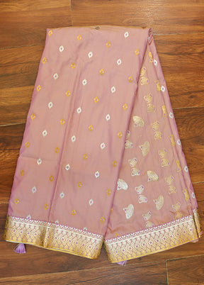 Pink Assam Silk Saree With Blouse Piece