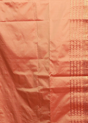 Pink Assam Silk Saree With Blouse Piece