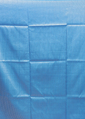 Blue Dupion Silk Saree With Blouse Piece