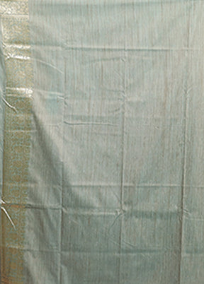 Green Tussar Silk Saree With Blouse Piece