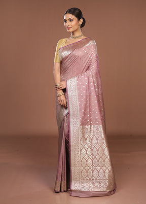 Purple Tussar Silk Saree With Blouse Piece
