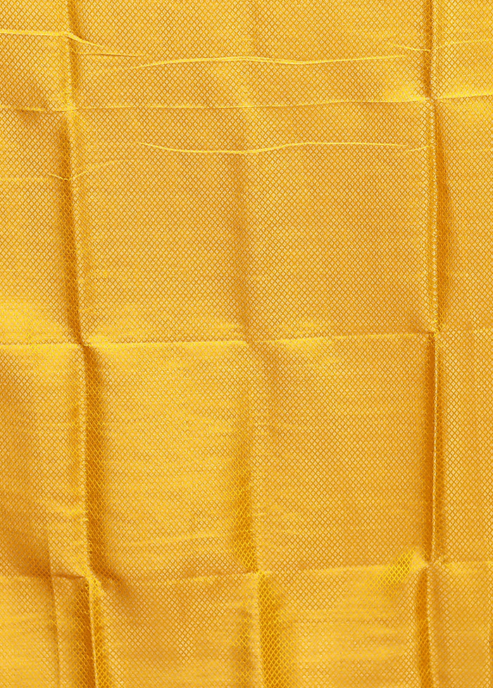 Yellow Dupion Silk Saree With Blouse Piece