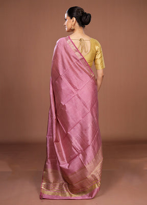 Purple Dupion Silk Saree With Blouse Piece