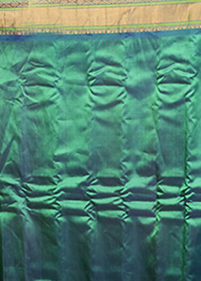 Green Gadwal Pure Silk Saree Without Blouse Piece